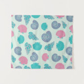 Pastel Seashell Pattern Wandkleed (Voorkant (horizontaal))