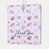 Pastel Seashell Pattern with Custom Text Keramisch Ornament (Links)