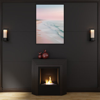 Pastel Serenity Ocean Waves Canvas Afdruk