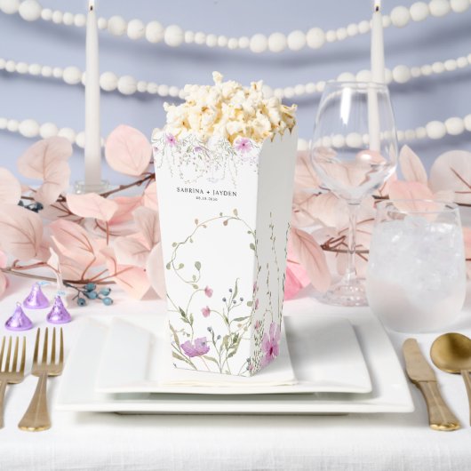 Pastel Shade Blush Roze Wild Bloemen Bruiloft Bedankdoosjes (Huwelijk)