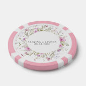 Pastel Shade Blush Roze Wild Bloemen Bruiloft Poker Chips (Enkel)