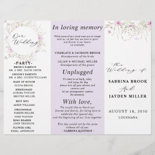 Pastel Shade Rose Wild Programme de mariage floral