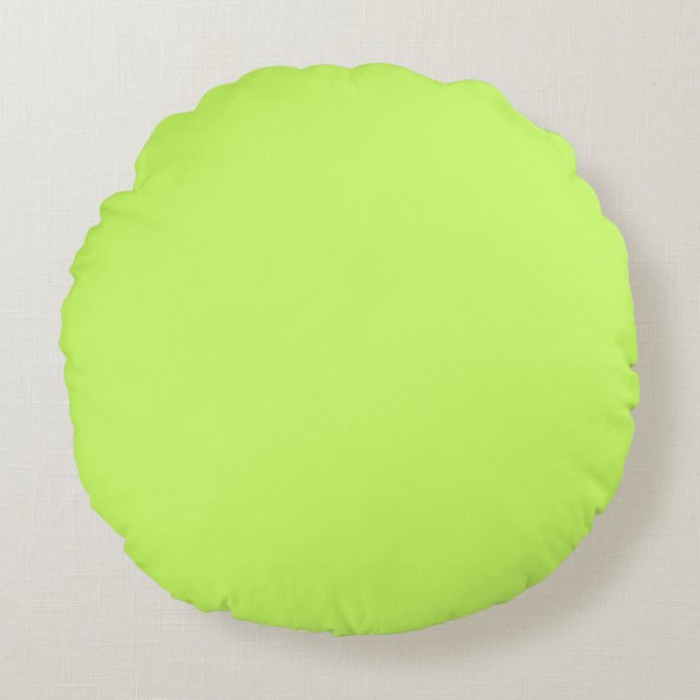 Pastel Shrbert Groene effen effen kleur Aangepast Rond Kussen (Voorkant)