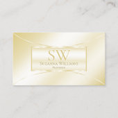Pastel Silk Gold Decorative met Monogram en Logo Visitekaartje (Voorkant)