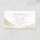 Pastel Silk Gold White met monogram en diamant Visitekaartje (Achterkant)