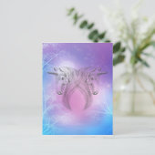 Pastel Silver Unicorns Briefkaart (Staand voorkant)