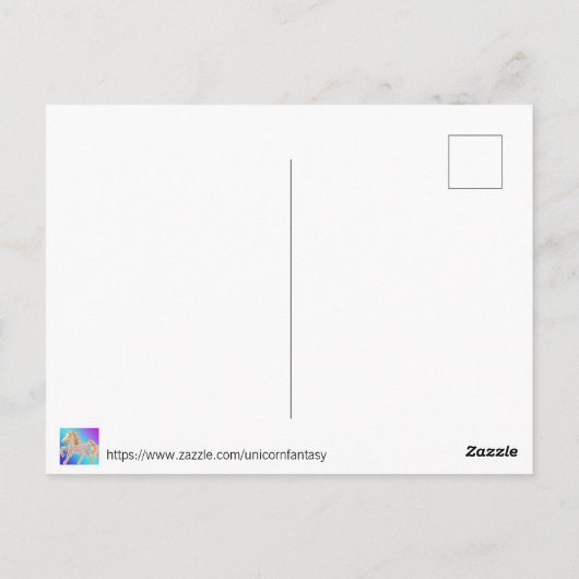 Pastel Silver Unicorns Briefkaart (Achterkant)