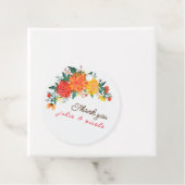 Pastel Sinaasappel Geel Lente Dahlia Bloemen Bruil Bedankjes Labels (In situ)