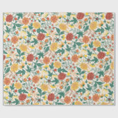Pastel Sinaasappel Geel Lente Dahlia Bloemen Bruil Cadeaupapier (Vlak)