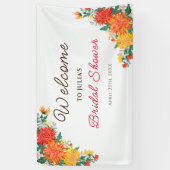 Pastel Sinaasappel Geel Lente Dahlia Bloemen Bruil Spandoek (Verticaal)