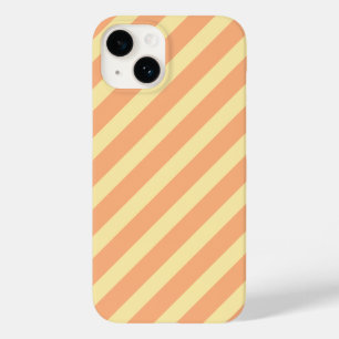 Pastel Sinaasappel gele diagonale strepen Case-Mate iPhone 14 Hoesje