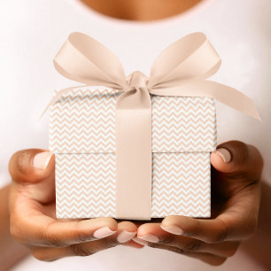 Pastel Sinaasappel & Witte Chevron Stripe Baby sho Cadeaupapier