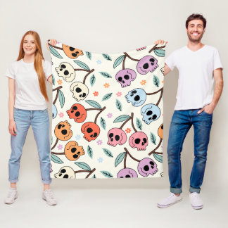 Pastel Skull Artistiek en grillig design Fleece Deken
