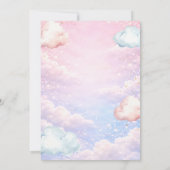Pastel Sky Cloud Nine Gender Reveal Invitation Kaart (Achterkant)