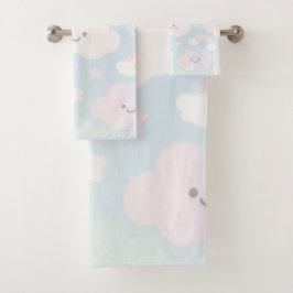 Pastel Sky Kawaii Towel  Bad Handdoek