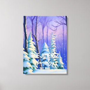 Pastel Sky met Waterverf Winter Custom Family Canvas Afdruk