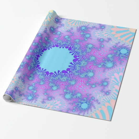 Pastel Sky Sunburst Cadeaupapier (Uitgerold)