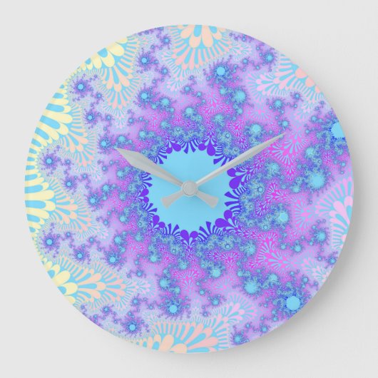 Pastel Sky Sunburst Grote Klok (Voorkant)