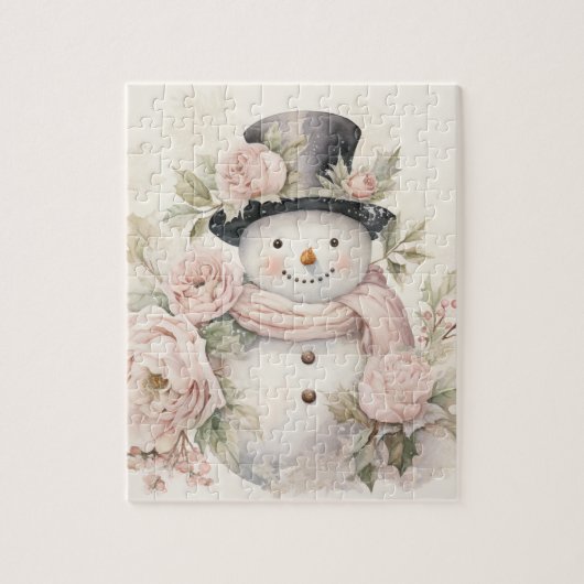 Pastel Sneeuwman_04 puzzel (Verticaal)