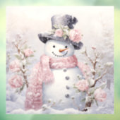 Pastel Sneeuwman Venster Cling Raamsticker (Vel 3)
