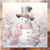 Pastel Sneeuwman Venster Cling Raamsticker (Vel 2)
