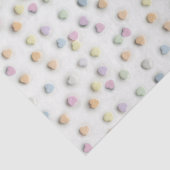 Pastel Snoep Harten op wit patroon Tissuepapier (Detail)