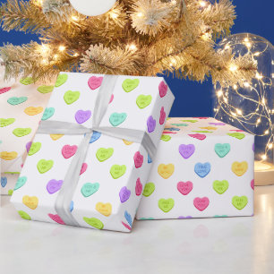 Pastel Snoep Hearts Valentijnsdag Cadeaupapier