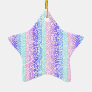 Pastel Snoep wervelingen Gestreept zacht fantasi Keramisch Ornament