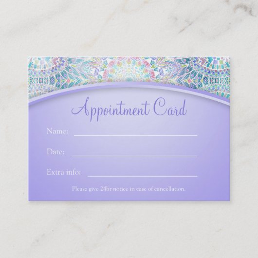 Pastel Snowflake Mandala Carte de rendez-vous (Devant)