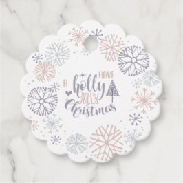 Pastel Snowflakes Holly Jolly Kerstmis Bedankjes Labels