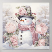 Pastel Snowman-Poster Poster (Voorkant)