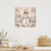 Pastel Snowman-Poster Poster (Keuken)