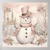 Pastel Snowman-Poster Poster (Voorkant)