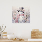 Pastel Snowman-Poster Poster (Keuken)