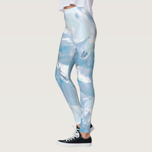 Pastel Soft Blue Jacaranda Tree Flowers Blossom Leggings (Links)