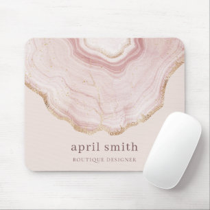 Pastel Soft Blush Roos Gold Agate Marble Texture Muismat
