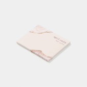 Pastel Soft Blush Roos Gold Agate Marble Texture Post-it® Notes (Schuin)