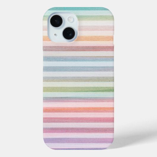 Pastel Soft Stripes Kleurrijke Waterverf Patroon Case-Mate iPhone Case (Achterkant)
