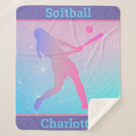 Pastel Softball Sherpa Blanket Deken (Voorkant)