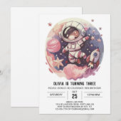 Pastel Space Odyssey Astronaut Verjaardag Kaart (Voorkant / Achterkant)