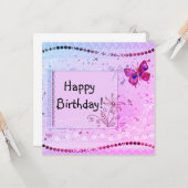 Pastel Sparkle Carte Anniversaire (Devant/Arrière en situation)