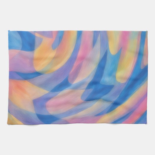 Pastel Spills Artsy Abstract Kitchen Towel Theedoek (Horizontaal)