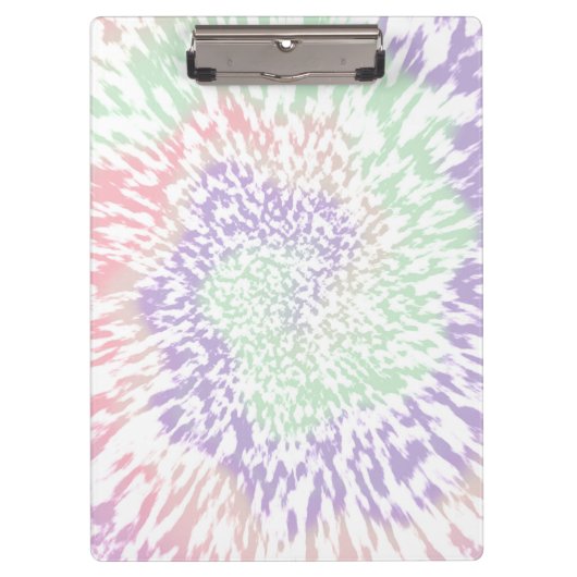 Pastel Spiral Shibori Floral Tie Dye Hippie Retro Klembord (Voorkant)