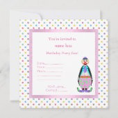 PASTEL SPOTS CIRCUS FUN INVITATION Pink Kaart (Achterkant)