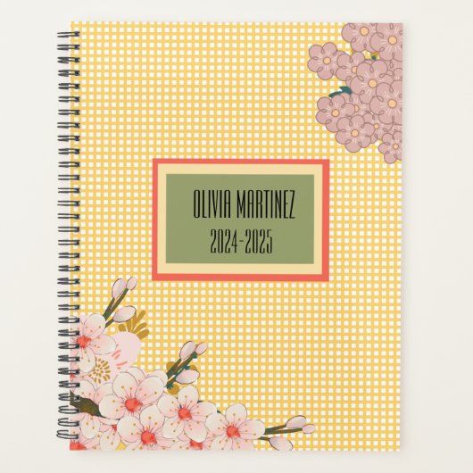Pastel Spring Bloom-Plaid Weekly-Monthly Planner (Devant)