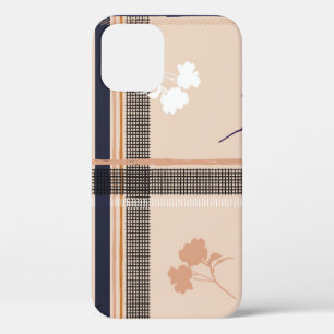 Pastel Spring Branch: geruit  raster iPhone 12 Hoesje