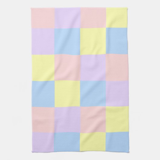 Pastel Spring Color Checkers Theedoek (Verticaal)