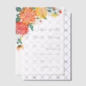 Pastel Spring Dahlia Wildflowers Krans Trouwen Vellum Uitnodigingen (Offset (Uitnodiging))