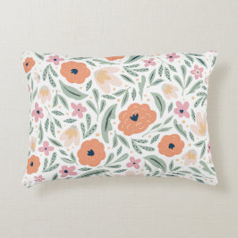 Pastel Spring Floral Pattern Accent Kussen