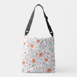 Pastel Spring Floral Pattern Crossbody Tas